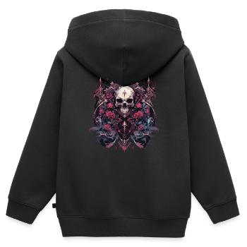 Skull Skull Skulls Skull Skeleton - Kids Premium Organic Zip-up Hoodie - black - Back - AI Model Kid Male (0cm)