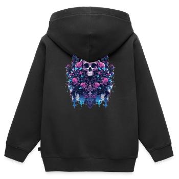 Skull Skull Skulls Skull Skeleton - Kids Premium Organic Zip-up Hoodie - black - Back - AI Model Kid Male (0cm)