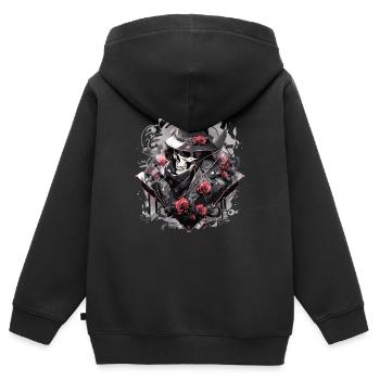 Skull Skull Skulls Skull Skeleton - Kids Premium Organic Zip-up Hoodie - black - Back - AI Model Kid Male (0cm)