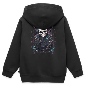 Skull Skull Skulls Skull Skeleton - Kids Premium Organic Zip-up Hoodie - black - Back - AI Model Kid Male (0cm)