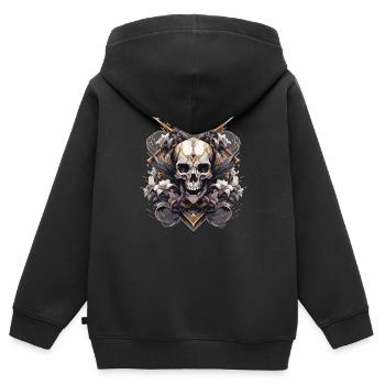 Skull Skull Skulls Skull Skeleton - Kids Premium Organic Zip-up Hoodie - black - Back - AI Model Kid Male (0cm)