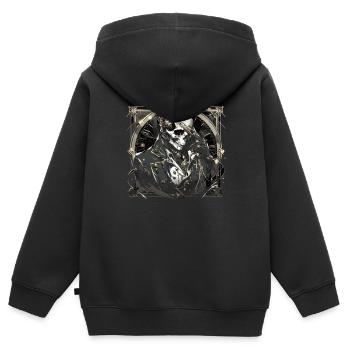 Skull Skull Skulls Skull Skeleton - Kids Premium Organic Zip-up Hoodie - black - Back - AI Model Kid Male (0cm)