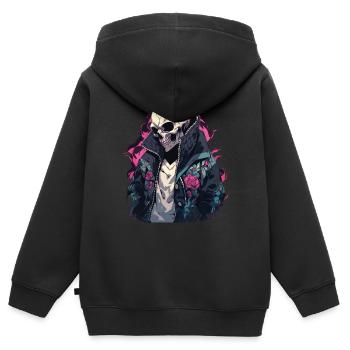 Skull Skull Skulls Skull Skeleton - Kids Premium Organic Zip-up Hoodie - black - Back - AI Model Kid Male (0cm)
