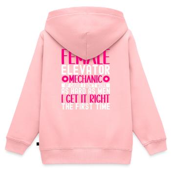 Elevator Mechanic Aufzugsmechaniker - Kinder Premium Organic Zip Hoodie - Rosa - Hinten - AI Model Kid Female (0cm)