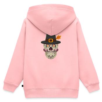 Pilger Zucker Schädel mexikanischen Thanksgiving - Kinder Premium Organic Zip Hoodie - Rosa - Hinten - AI Model Kid Female (0cm)