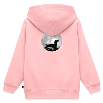 Chien teckel Propriétaire de chien Gechenkidee - Sweat Premium à capuche zippé enfant bio - rose - Dos - AI Model Kid Female (0cm)