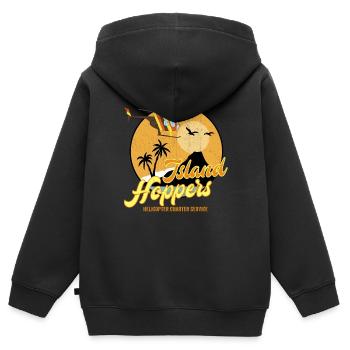 Larves de l’île - Sweat Premium à capuche zippé enfant bio - noir - Dos - AI Model Kid Male (0cm)