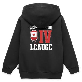 Lustige Infusionsschwester Outfit Krankenschwester - Kinder Premium Organic Zip Hoodie - Schwarz - Hinten - AI Model Kid Male (0cm)