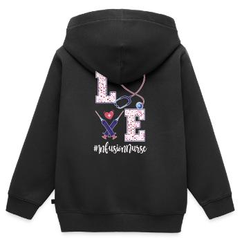 Niedliche Infusionskrankenschwester Valentinstag - Kinder Premium Organic Zip Hoodie - Schwarz - Hinten - AI Model Kid Male (0cm)