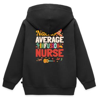 Nacho Durchschnittliche Infusionskrankenschwester - Kinder Premium Organic Zip Hoodie - Schwarz - Hinten - AI Model Kid Male (0cm)