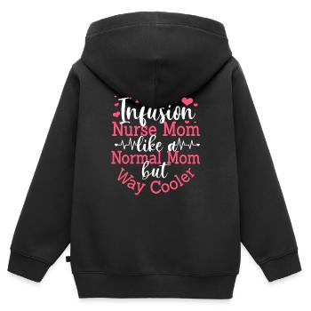 Lustige Infusionskrankenschwester Mama Muttertag - Kinder Premium Organic Zip Hoodie - Schwarz - Hinten - AI Model Kid Male (0cm)