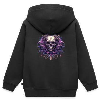 Skull Skull Skulls Skull Skeleton - Kids Premium Organic Zip-up Hoodie - black - Back - AI Model Kid Male (0cm)