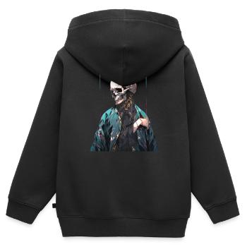 Skull Skull Skulls Skull Skeleton - Kids Premium Organic Zip-up Hoodie - black - Back - AI Model Kid Male (0cm)
