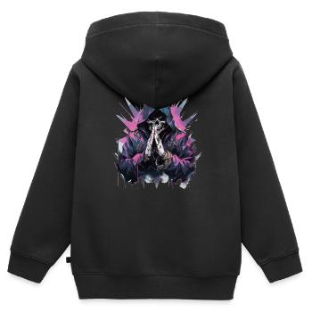 Skull Skull Skulls Skull Skeleton - Kids Premium Organic Zip-up Hoodie - black - Back - AI Model Kid Male (0cm)