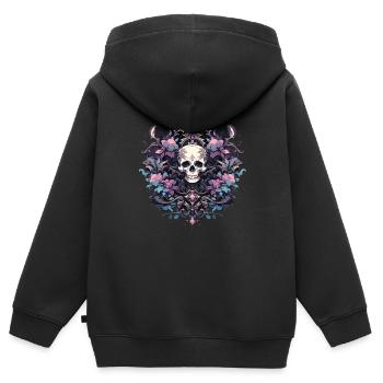Skull Skull Skulls Skull Skeleton - Kids Premium Organic Zip-up Hoodie - black - Back - AI Model Kid Male (0cm)