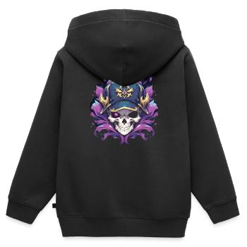 Skull Skull Skulls Skull Skeleton - Kids Premium Organic Zip-up Hoodie - black - Back - AI Model Kid Male (0cm)