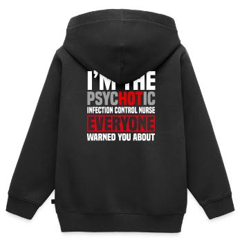 Infirmière en hygiène - Sweat Premium à capuche zippé enfant bio - noir - Dos - AI Model Kid Male (0cm)