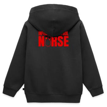 Cadeau d’infirmière en hygiène - Sweat Premium à capuche zippé enfant bio - noir - Dos - AI Model Kid Male (0cm)