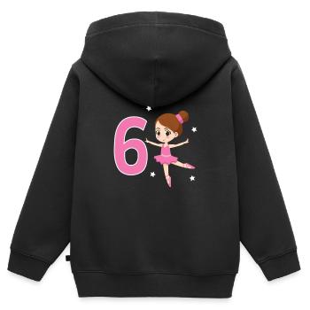 ballerina Ballett 6. Geburtstag Tutu Ballett Tänze - Kinder Premium Organic Zip Hoodie - Schwarz - Hinten - AI Model Kid Male (0cm)