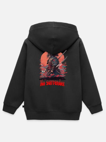 Samurai - Kinder Premium Organic Zip Hoodie - Schwarz
