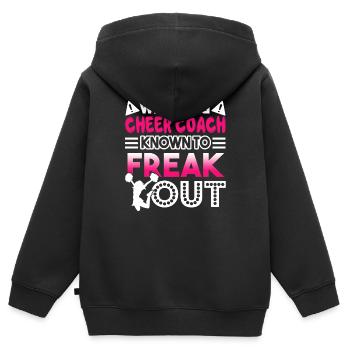 Cheerleading Cheer Coach Known To Freak Out - Kids Premium Organic Zip-up Hoodie - black - Back - AI Model Kid Male (0cm)