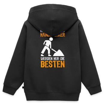 Handwerker - Kinder Premium Organic Zip Hoodie - Schwarz - Hinten - AI Model Kid Male (0cm)