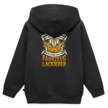 Dann kam der Fahrzeuglackierer Lackierer - Kinder Premium Organic Zip Hoodie - Schwarz - Hinten - AI Model Kid Male (0cm)