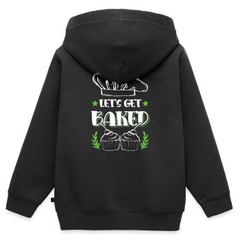 Laissez-vous cuire au four - Sweat Premium à capuche zippé enfant bio - noir - Dos - AI Model Kid Male (0cm)
