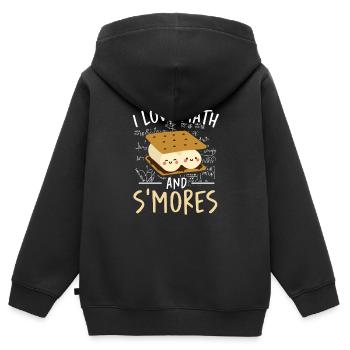 J’adore les maths et les smores écoliers guimauve cam - Sweat Premium à capuche zippé enfant bio - noir - Dos - AI Model Kid Male (0cm)