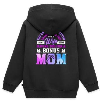 Stepmother Mother's Day Stepmom Mother - Kids Premium Organic Zip-up Hoodie - black - Back - AI Model Kid Male (0cm)