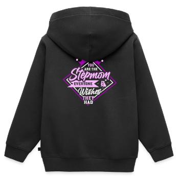 Stepmother Mother's Day Stepmom Mother - Kids Premium Organic Zip-up Hoodie - black - Back - AI Model Kid Male (0cm)