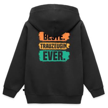 Hochzeit Junggesellenabschied Trauzeugin - Kinder Premium Organic Zip Hoodie - Schwarz - Hinten - AI Model Kid Male (0cm)