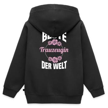 Hochzeit Junggesellenabschied Trauzeugin - Kinder Premium Organic Zip Hoodie - Schwarz - Hinten - AI Model Kid Male (0cm)