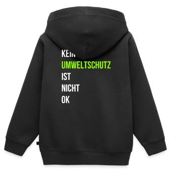 Kein Umweltschutz ist nicht ok - Kinder Premium Organic Zip Hoodie - Schwarz - Hinten - AI Model Kid Male (0cm)
