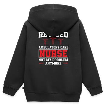 Infirmière ambulatoire à la retraite - Sweat Premium à capuche zippé enfant bio - noir - Dos - AI Model Kid Male (0cm)
