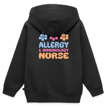 Allergie- und Immunologie Krankenschwester - Kinder Premium Organic Zip Hoodie - Schwarz - Hinten - AI Model Kid Male (0cm)