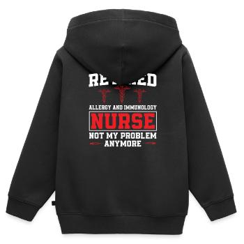 Pensionierte Allergie Krankenschwester - Kinder Premium Organic Zip Hoodie - Schwarz - Hinten - AI Model Kid Male (0cm)