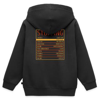 Lustige Thanksgiving-Füllung Lebensmittel Nährwert - Kinder Premium Organic Zip Hoodie - Schwarz - Hinten - AI Model Kid Male (0cm)