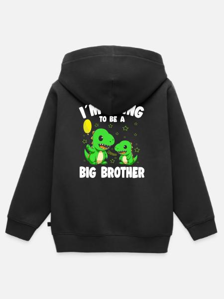 Big Brother promoot Big Brother Dinosaur - Kinder Premium zip hoodie biologisch - zwart