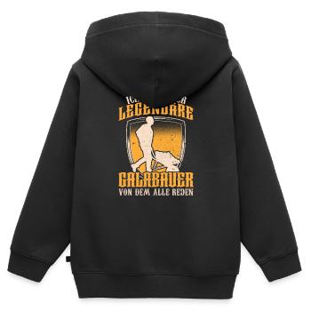Legendärer Galabauer Gärtner Landschaftsbauer - Kinder Premium Organic Zip Hoodie - Schwarz - Hinten - AI Model Kid Male (0cm)