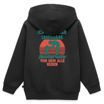 Ich bin dieser legendäre Hundetrainer Hundeschule - Kinder Premium Organic Zip Hoodie - Schwarz - Hinten - AI Model Kid Male (0cm)