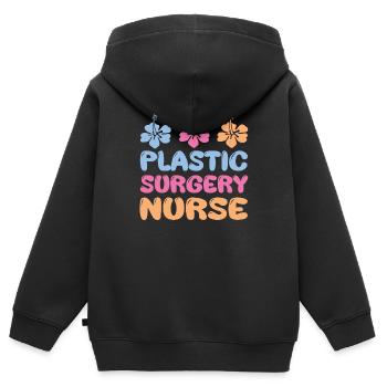 Blumendesign Plastische Chirurgie Krankenschwester - Kinder Premium Organic Zip Hoodie - Schwarz - Hinten - AI Model Kid Male (0cm)