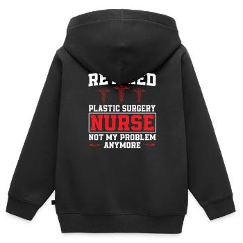 Pensionierte Plastische Chirurgie Krankenschwester - Kinder Premium Organic Zip Hoodie - Schwarz - Hinten - AI Model Kid Male (0cm)