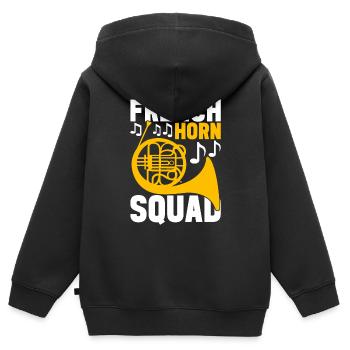 Horn Blechblasinstrument - Kinder Premium Organic Zip Hoodie - Schwarz - Hinten - AI Model Kid Male (0cm)