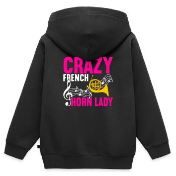 Cuivre à cor - Sweat Premium à capuche zippé enfant bio - noir - Dos - AI Model Kid Male (0cm)