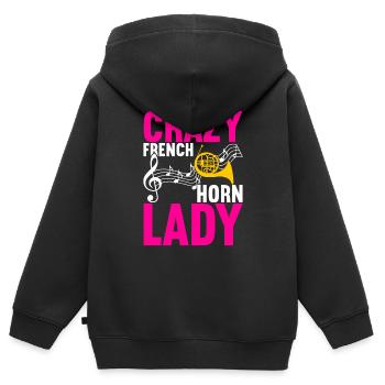 Cuivre à cor - Sweat Premium à capuche zippé enfant bio - noir - Dos - AI Model Kid Male (0cm)