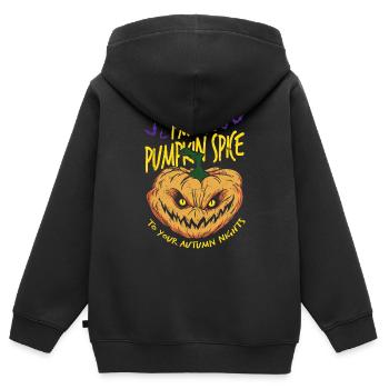Ich bin das Pumkin Gewürz für deine Herbstnächte - Kinder Premium Organic Zip Hoodie - Schwarz - Hinten - AI Model Kid Male (0cm)