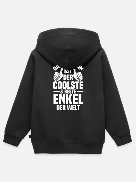 Enkel - Kinder Premium Organic Zip Hoodie - Schwarz