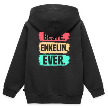 Enkelin - Kinder Premium Organic Zip Hoodie - Schwarz - Hinten - AI Model Kid Male (0cm)