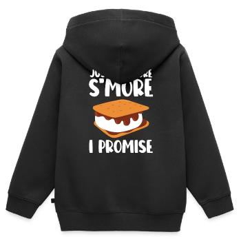 Camping Marshmallow drôle juste un smore de plus je pr - Sweat Premium à capuche zippé enfant bio - noir - Dos - AI Model Kid Male (0cm)